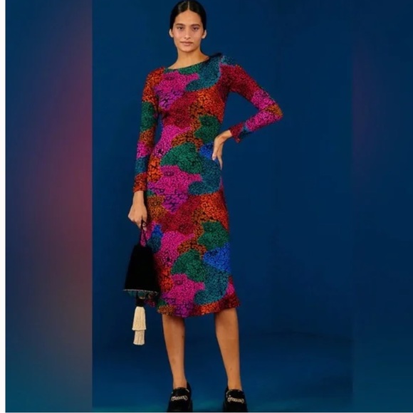 NEW! FARM RIO Rainbow Mix Jersey Dress, SIZE SMALL 0834 - Picture 2 of 8